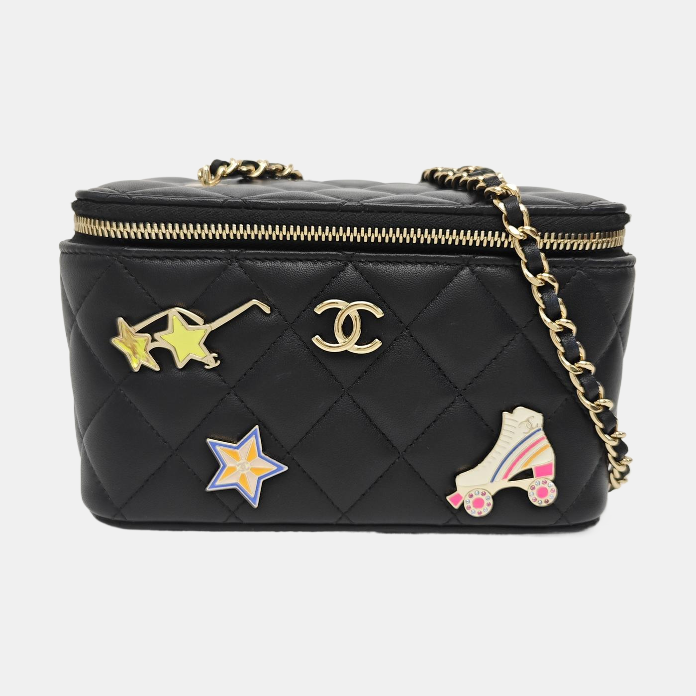 VANITY CASE Small Quilted Lambskin Black