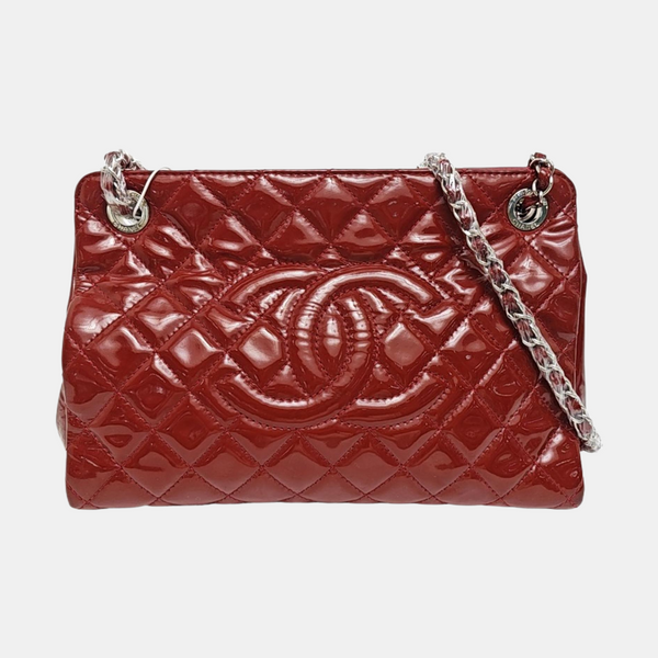 Quilted Calfskin Tote Bag Red