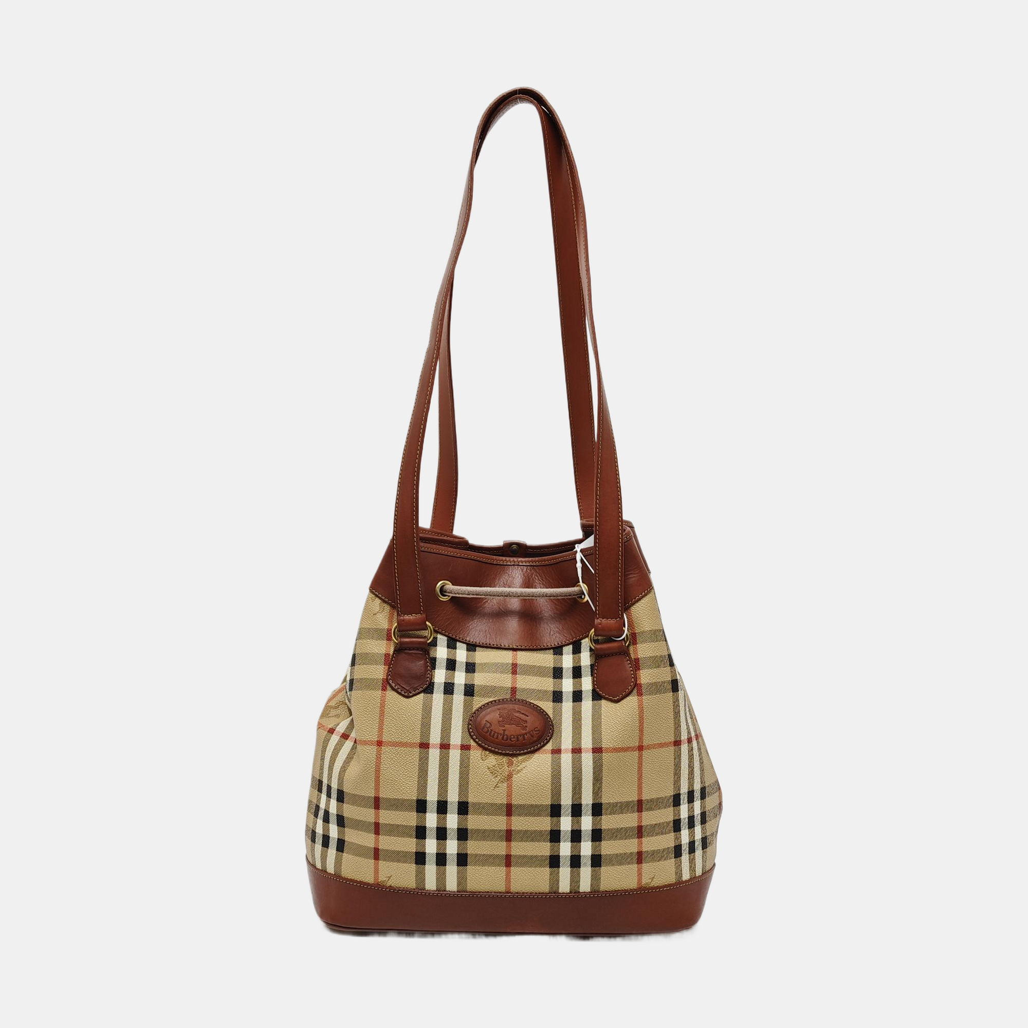 Coated Canvas Shoulder Bag Beige