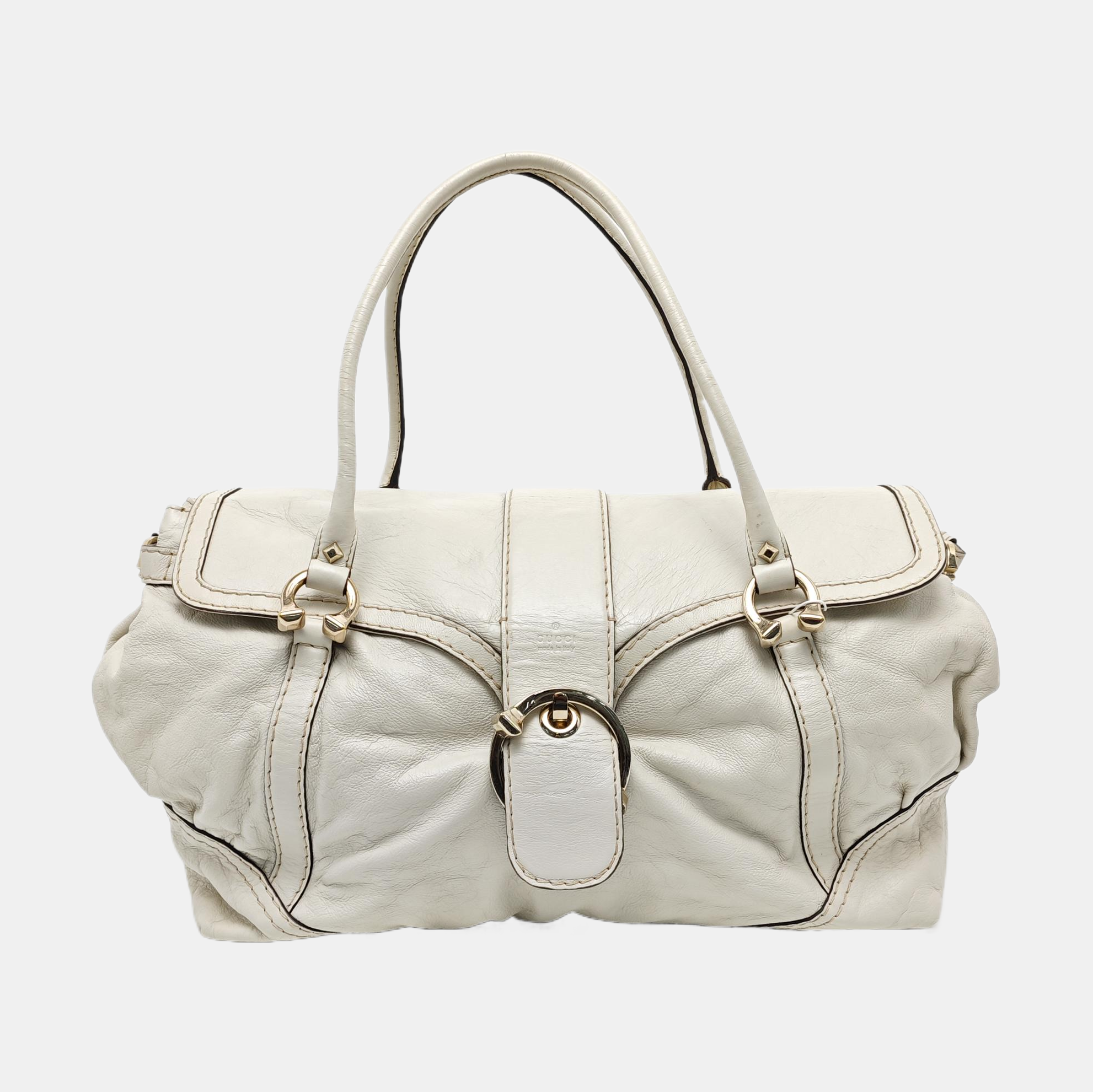 Calfskin Top Handle Bag White
