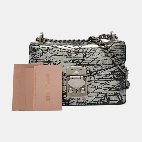 Miu Confidential Calfskin Silver