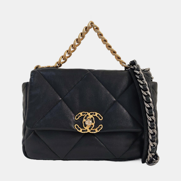 CHANEL 19 Small Quilted Lambskin Black