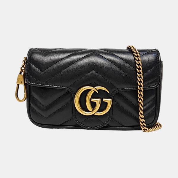GG Marmont Mini Quilted Calfskin Black