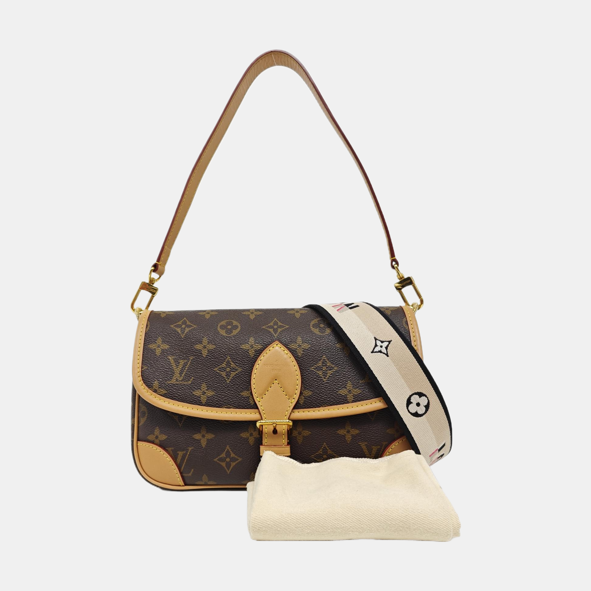 DIANE Monogram Coated Canvas Brown
