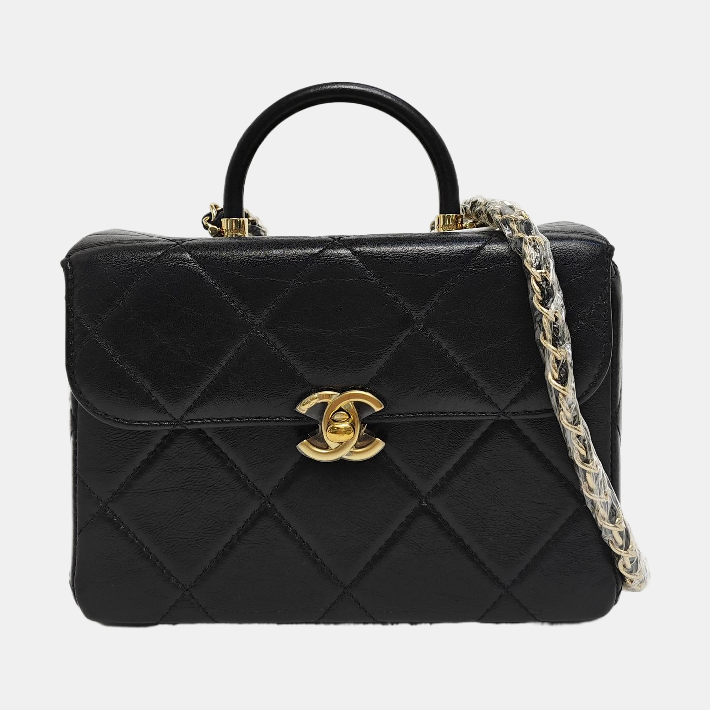 KELLY Small Quilted Calfskin Black