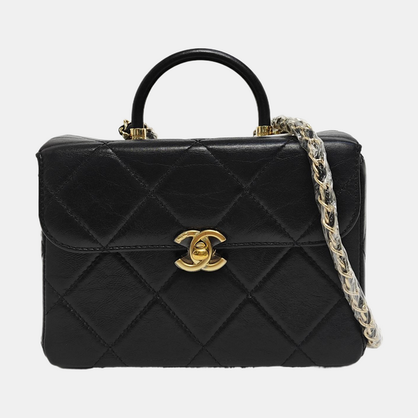 KELLY Small Quilted Calfskin Black