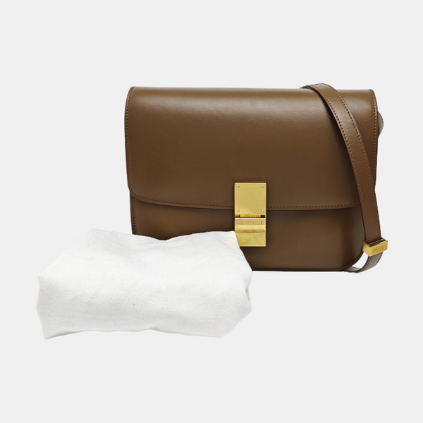 CLASSIC BOX Medium Calfskin Brown