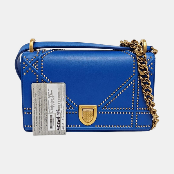 Diorama Small Cannage Calfskin Blue