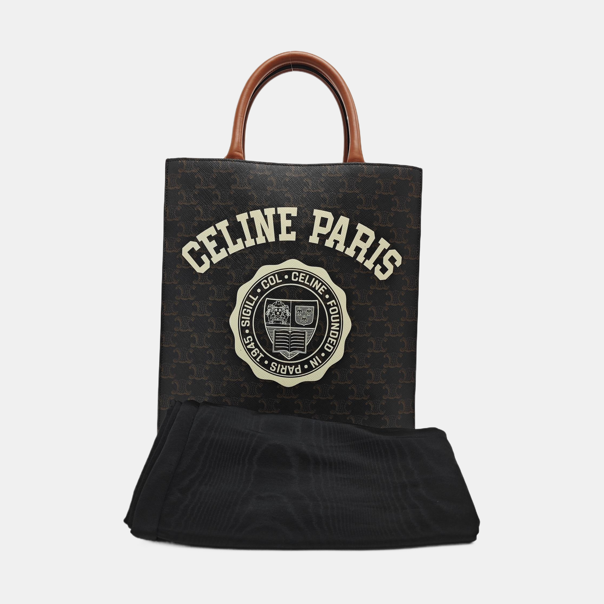 CABAS CELINE Small Coated Canvas Brown