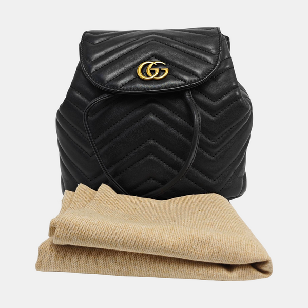 GG Marmont Super Mini Quilted Calfskin Black