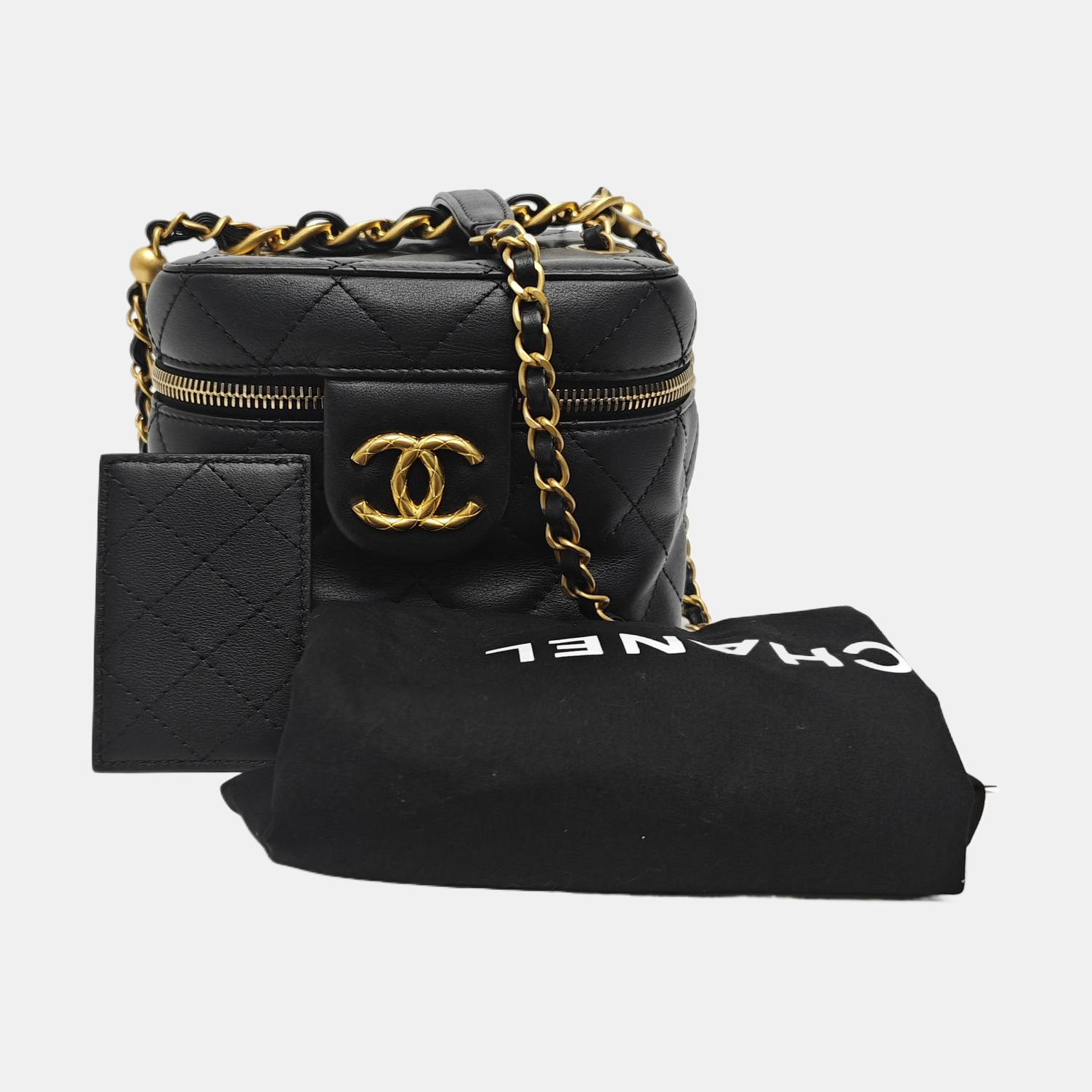 Quilted Calfskin Shoulder Bag Black