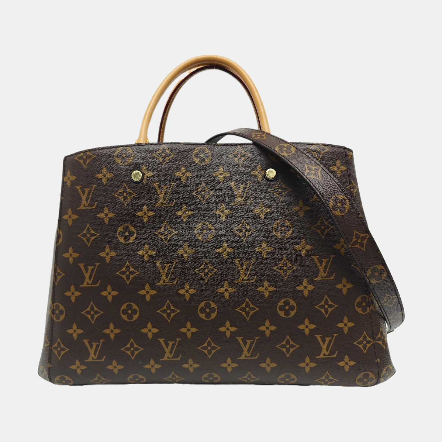 MONTAIGNE GM Monogram Coated Canvas Brown