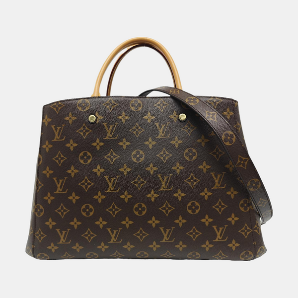 MONTAIGNE GM Monogram Coated Canvas Brown