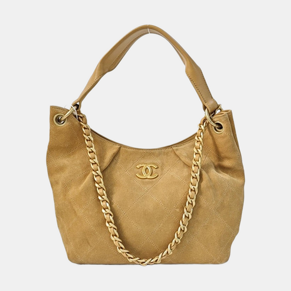 HOBO Quilted Suede Beige