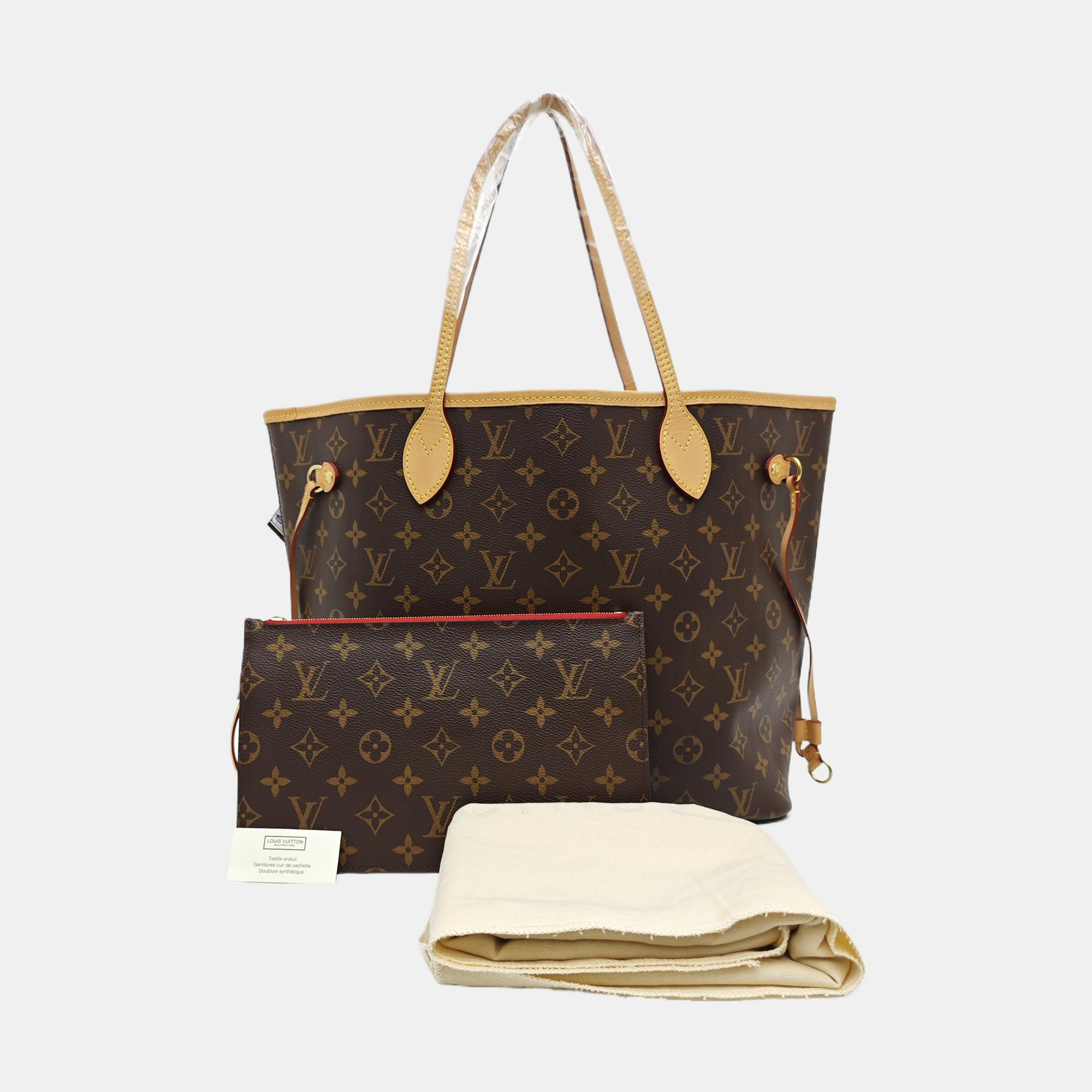 NEVERFULL MM Monogram Coated Canvas Brown