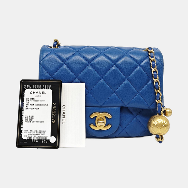 CLASSIC FLAP Mini Quilted Lambskin Blue