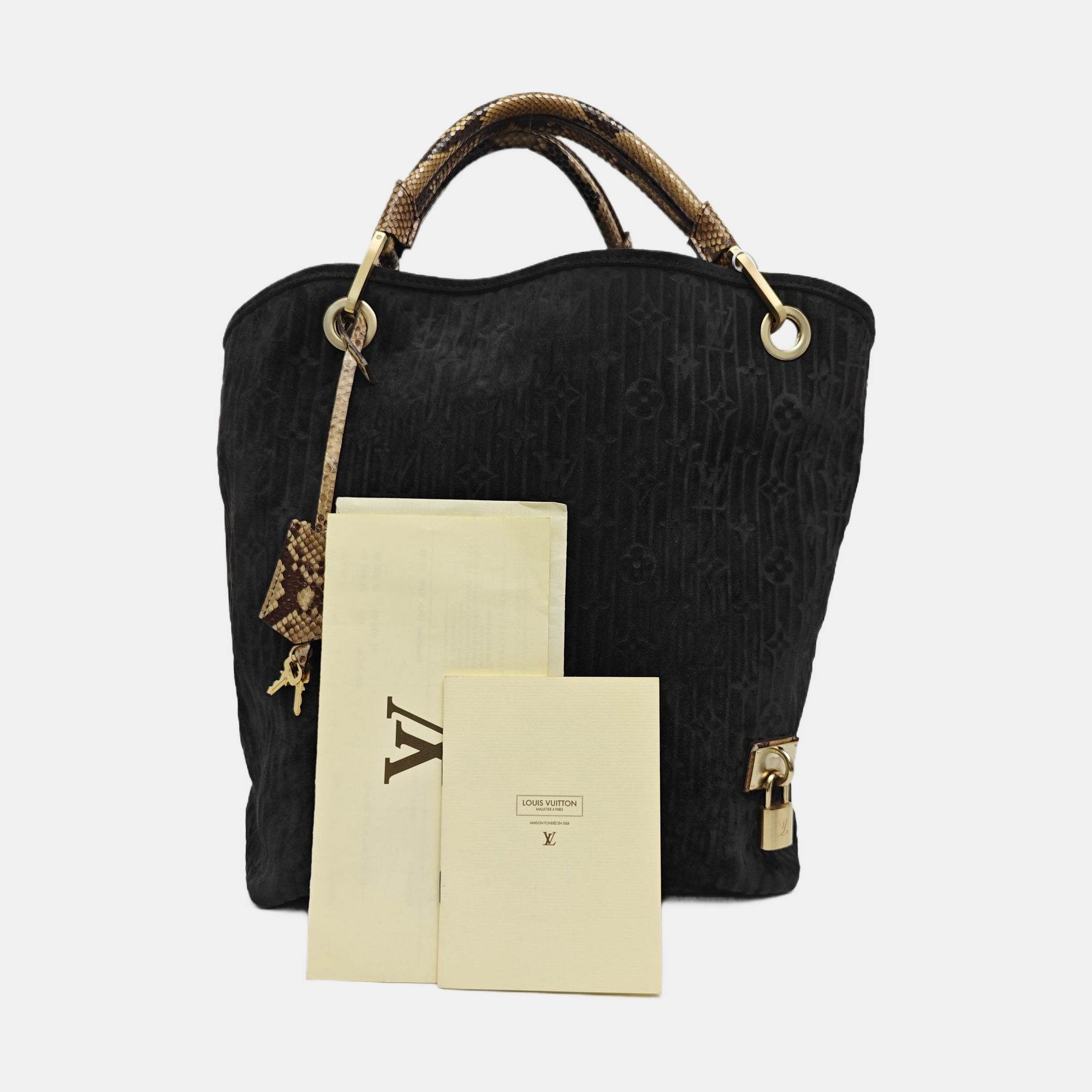 WHISPER GM Monogram Suede Black