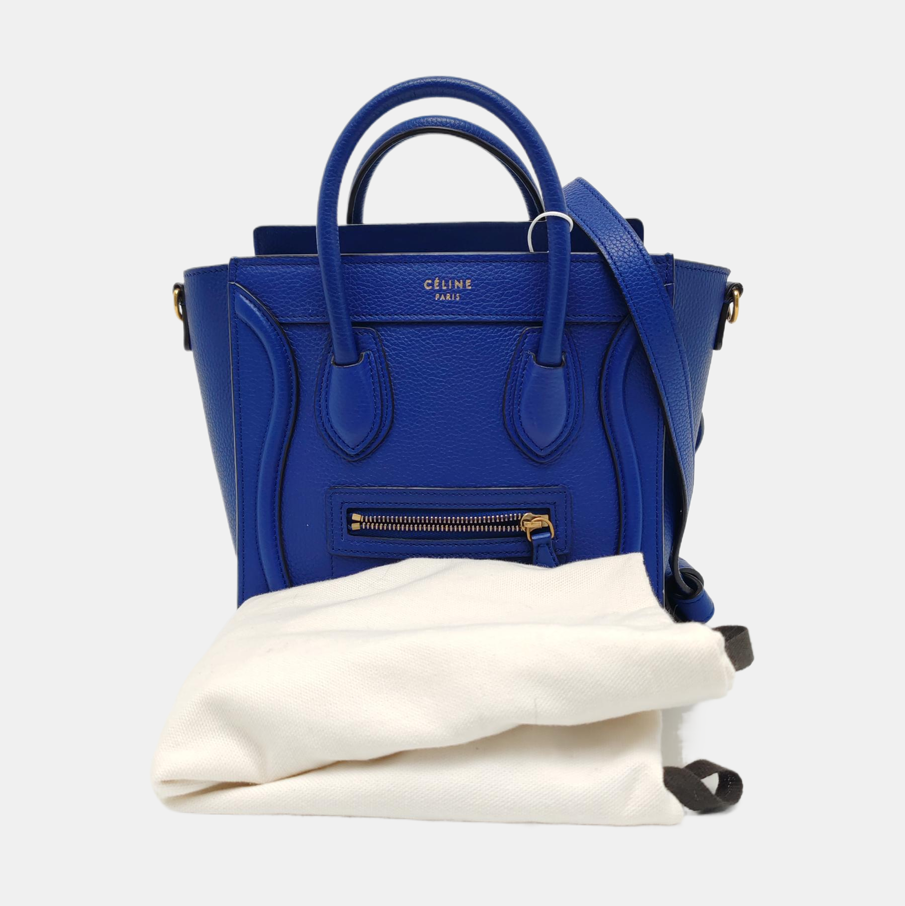 Authenticated pre-owned  LUGGAGE Nano Calfskin Blue - Tote Bag at Looply
