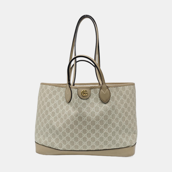 Ophidia Medium Monogram Coated Canvas Beige