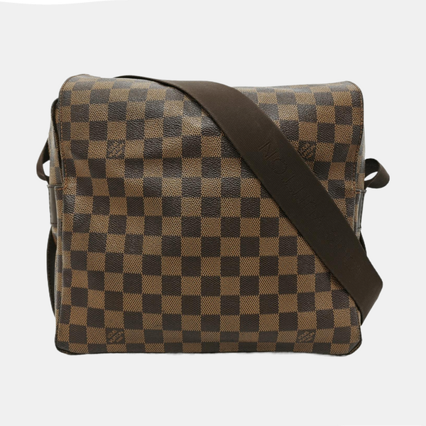 NAVIGLIO Damier Ebene Coated Canvas Brown