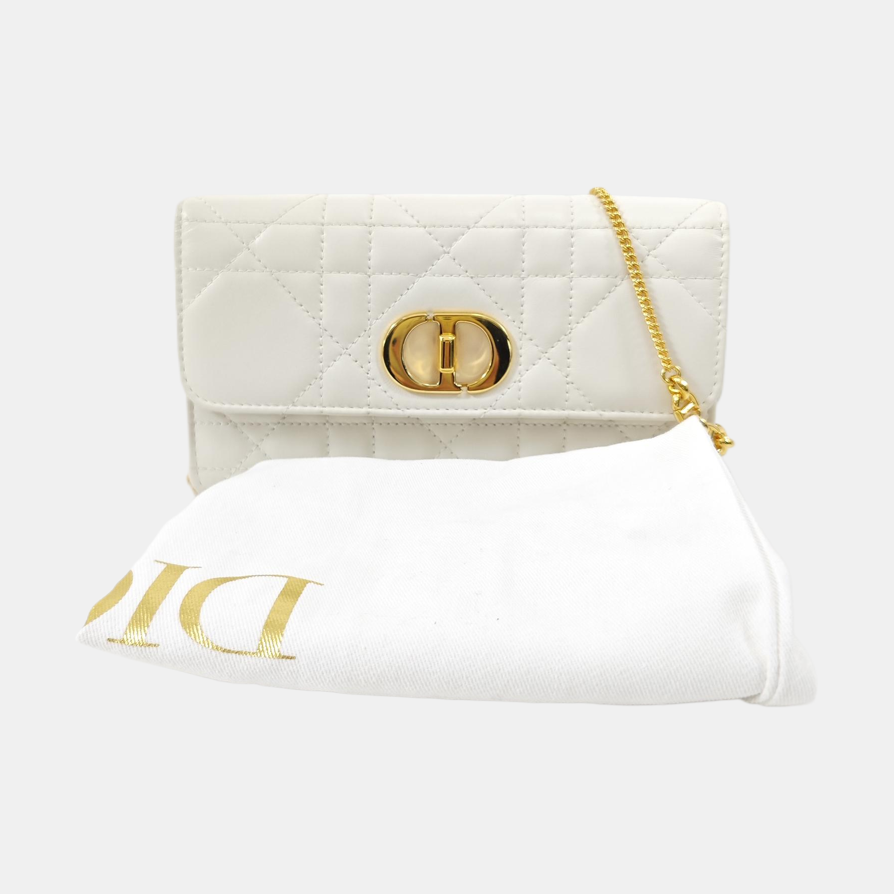 Miss Caro Cannage Lambskin White