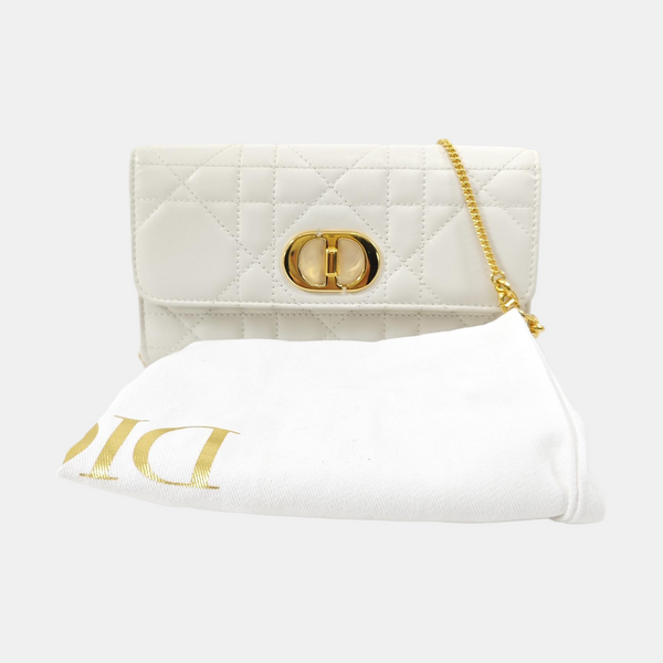 Miss Caro Cannage Lambskin White