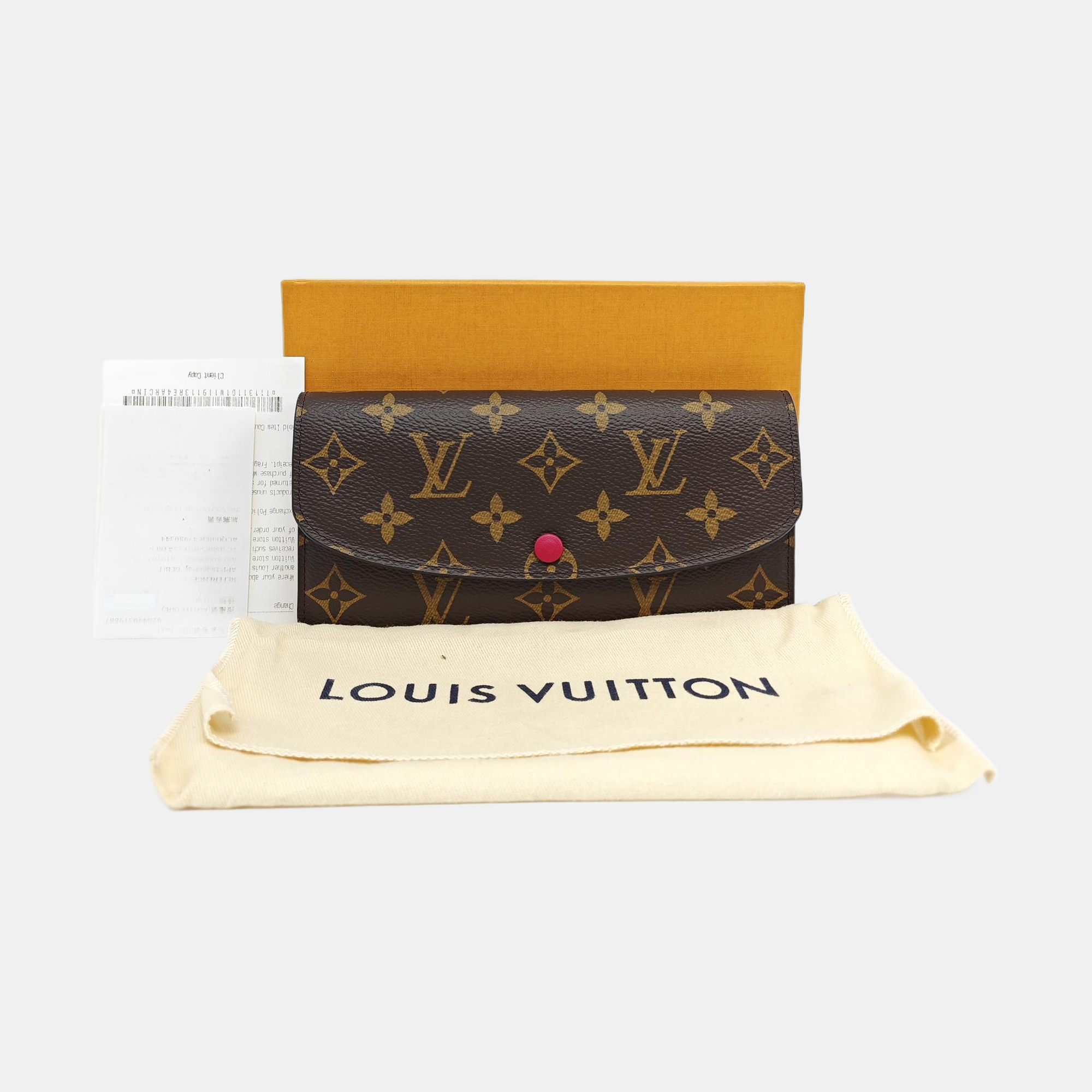 EMILIE Monogram Coated Canvas Brown Wallet