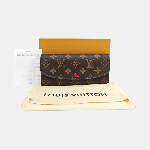 EMILIE Monogram Coated Canvas Brown Wallet