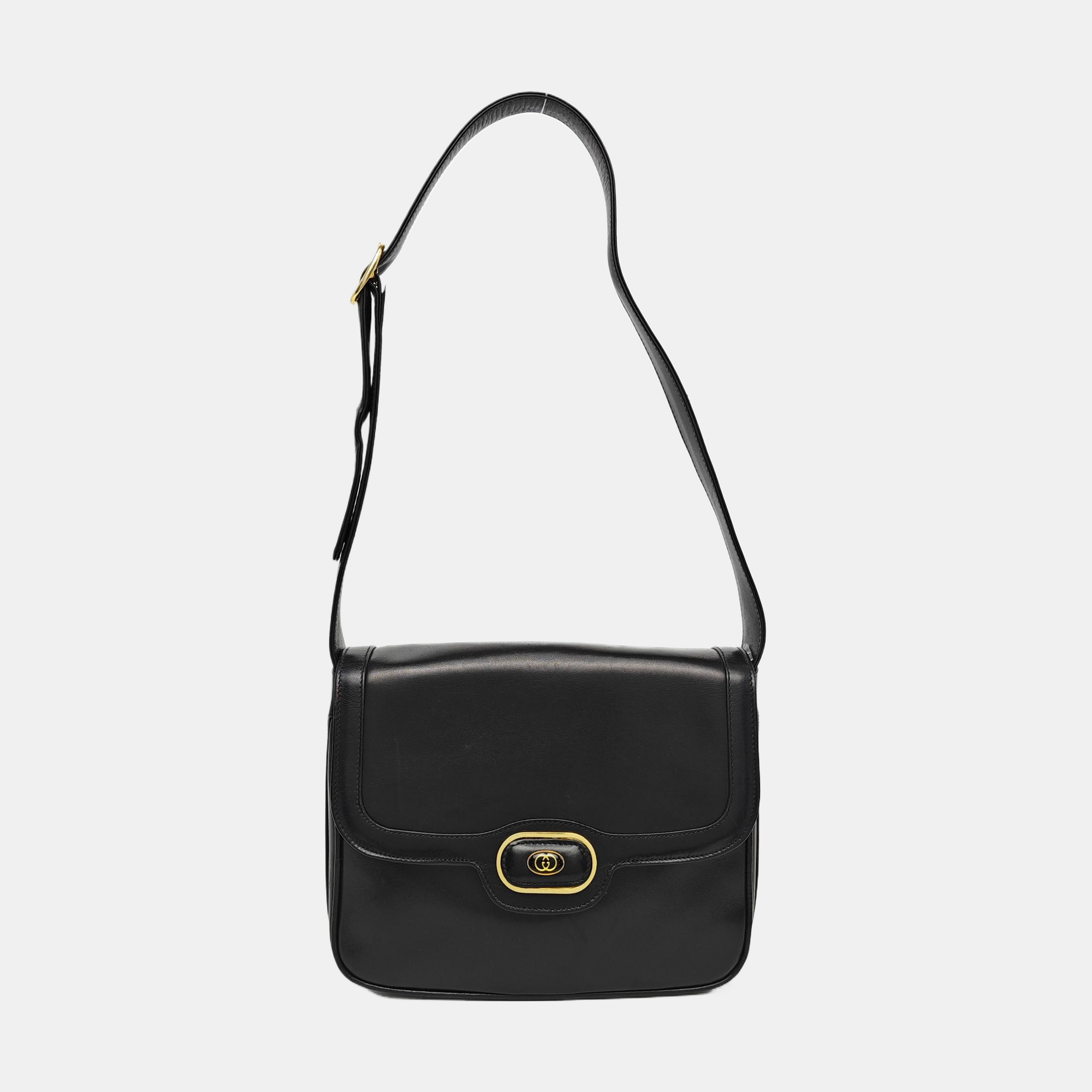 Calfskin Shoulder Bag Black