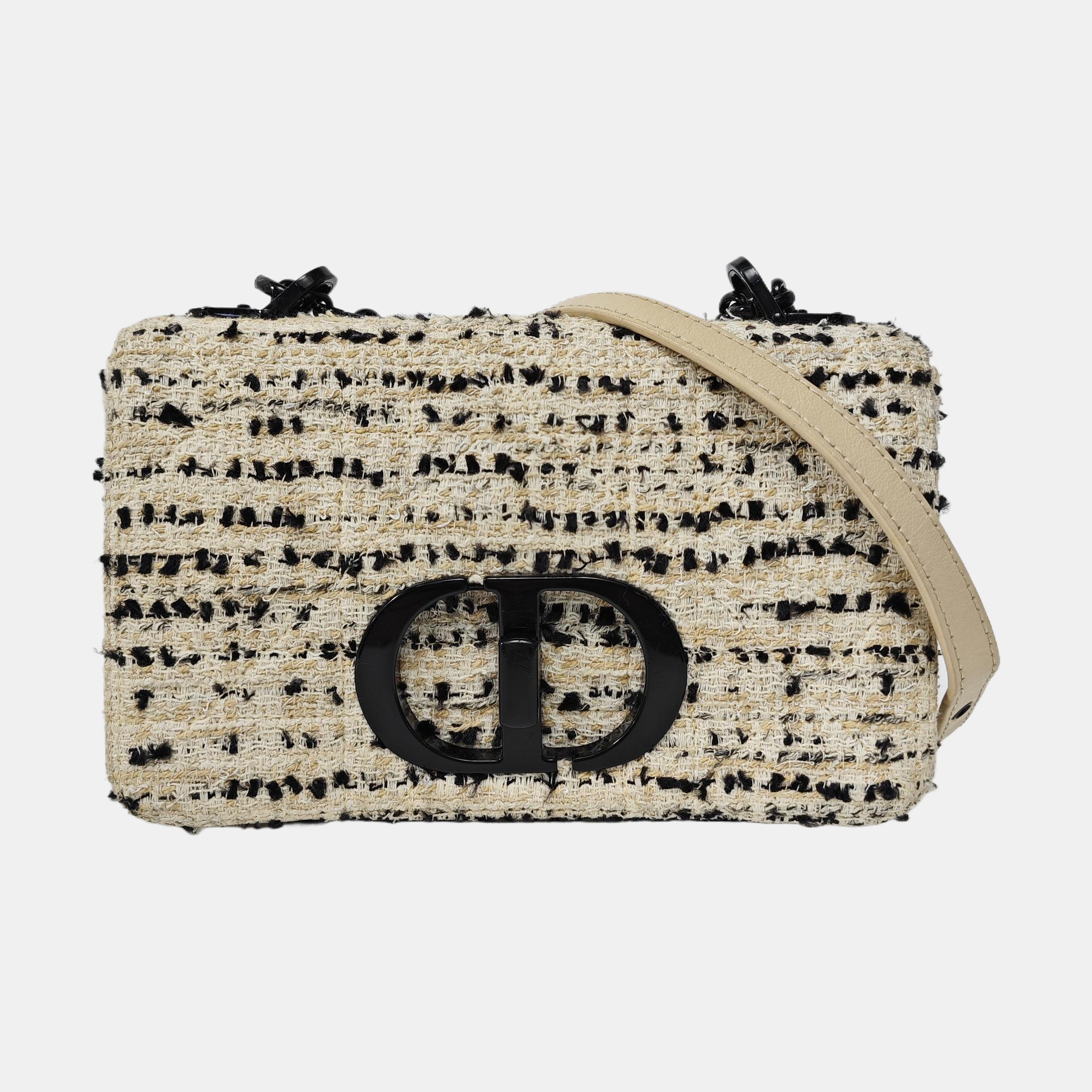 Dior Caro Small Cannage Wool White