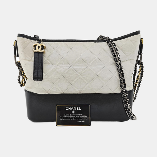 GABRIELLE Medium Quilted Calfskin White