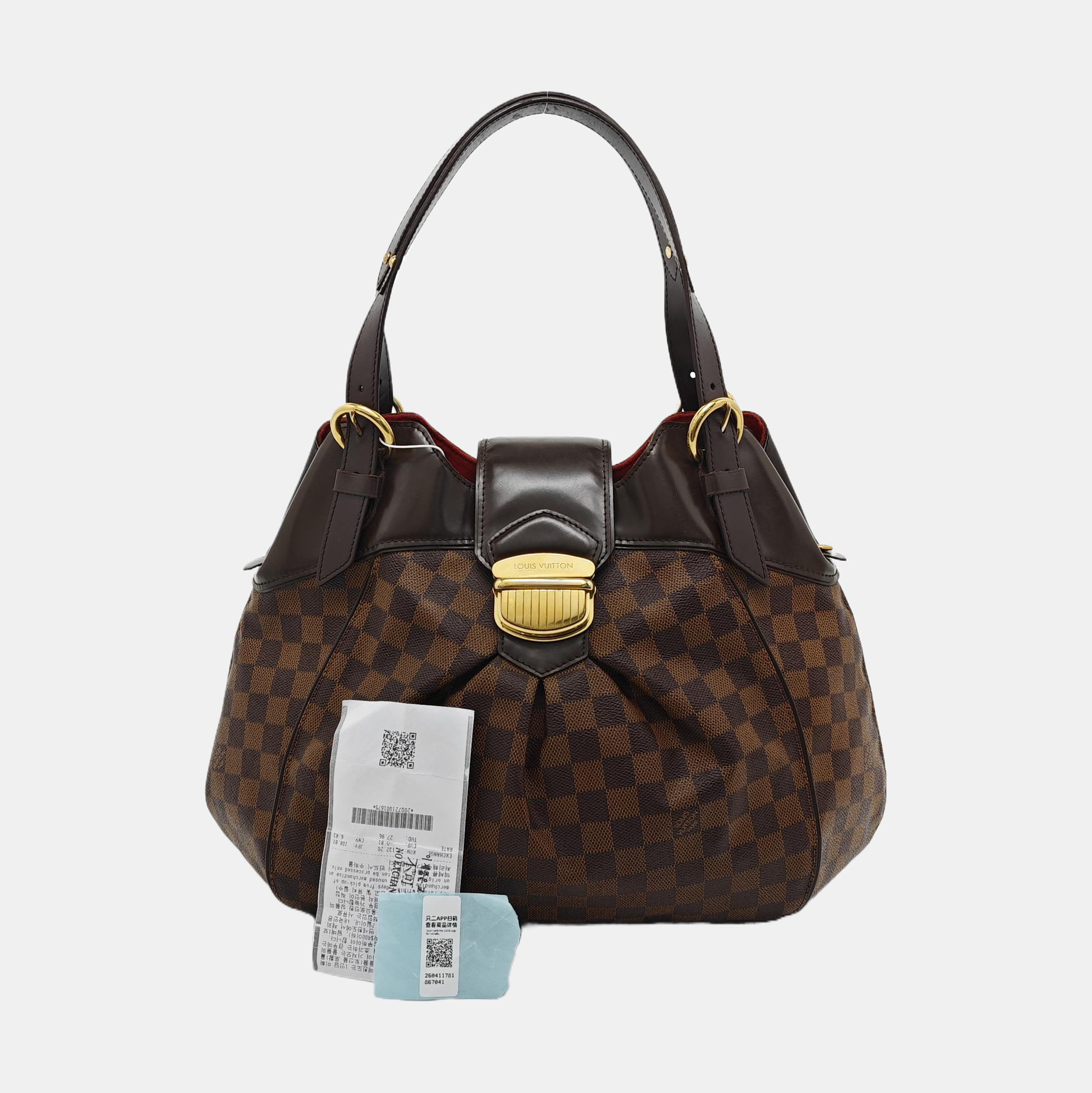 SISTINA MM Damier Ebene Coated Canvas Brown