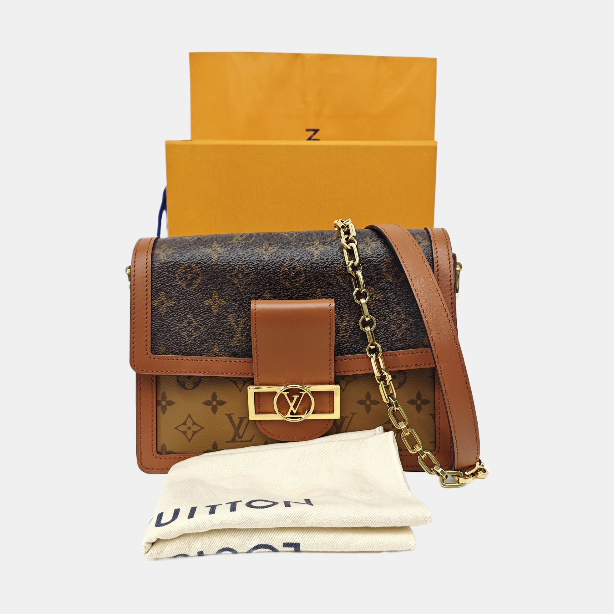 DAUPHINE MM Monogram Coated Canvas Brown