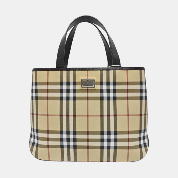 Coated Canvas Tote Bag Beige