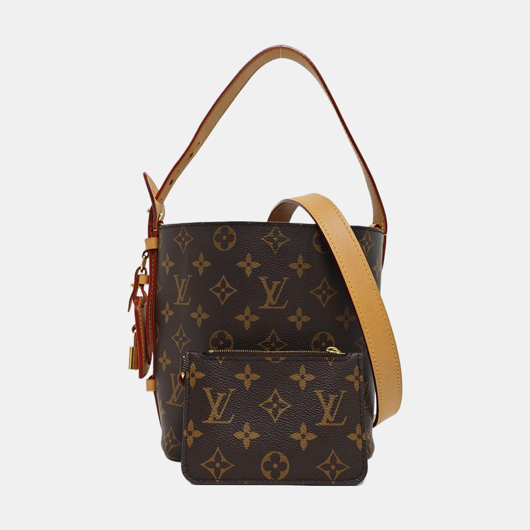 ALL IN BB Monogram Coated Canvas Brown
