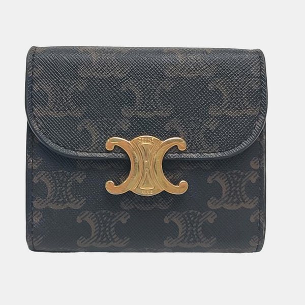 TRIOMPHE Small Coated Canvas Brown Wallet