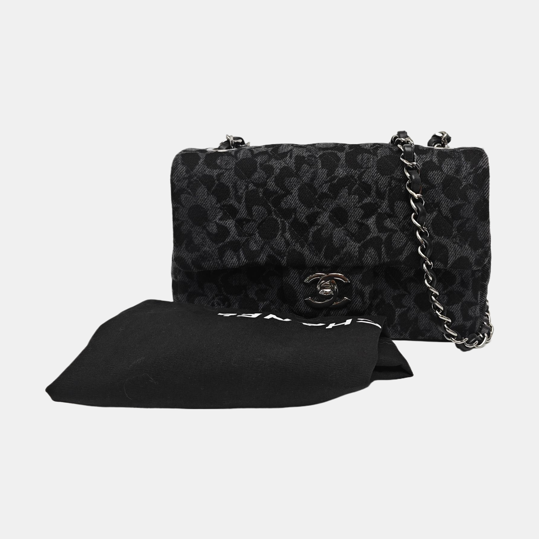 CLASSIC FLAP Mini Quilted Fabric Black