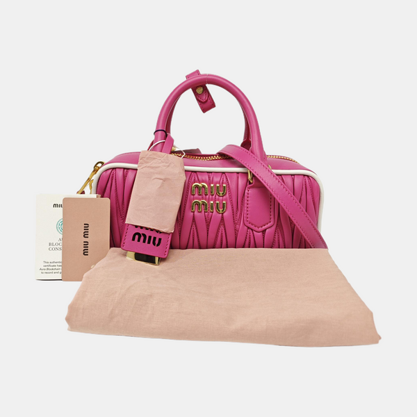 Arcadie Matelassé Small Quilted Lambskin Pink