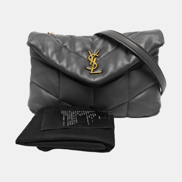PUFFER Mini Chevron Lambskin Gray
