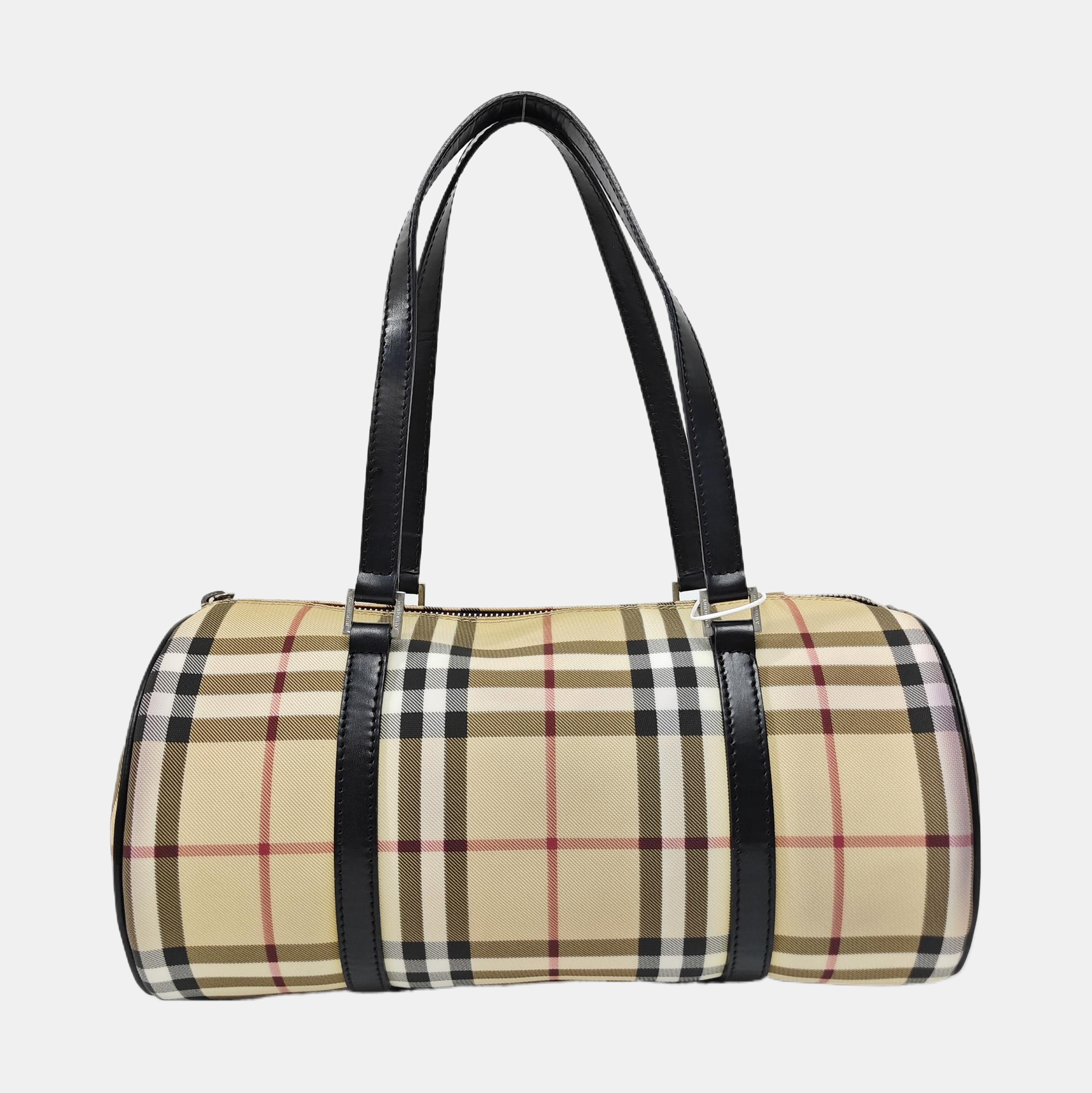 Coated Canvas Top Handle Bag Beige