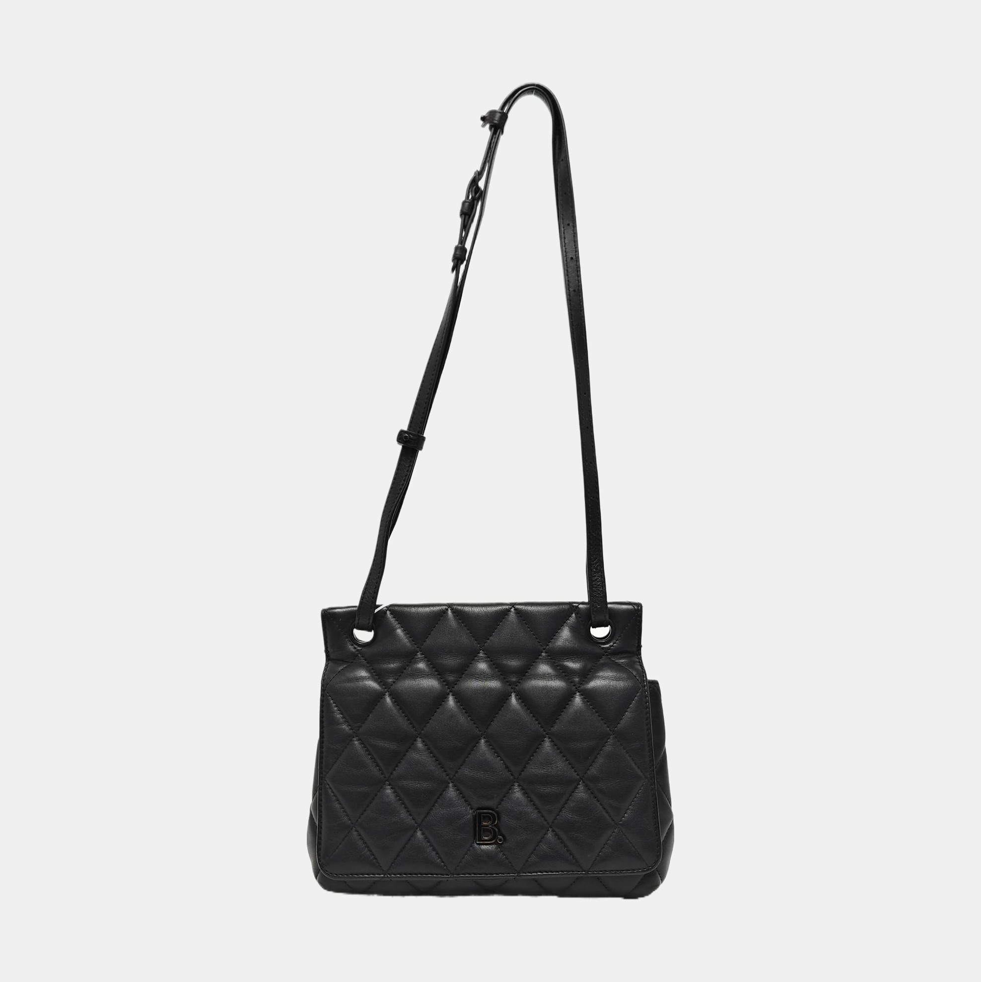 B. Medium Quilted Calfskin Black