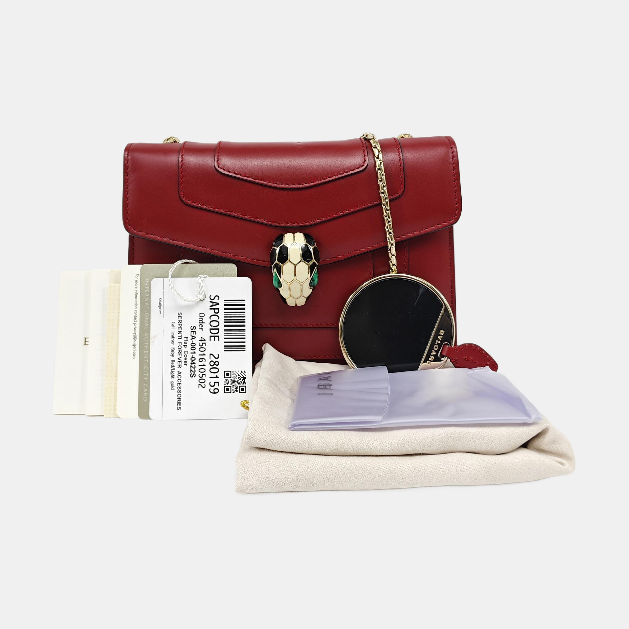 SERPENTI FOREVER Small Calfskin Red
