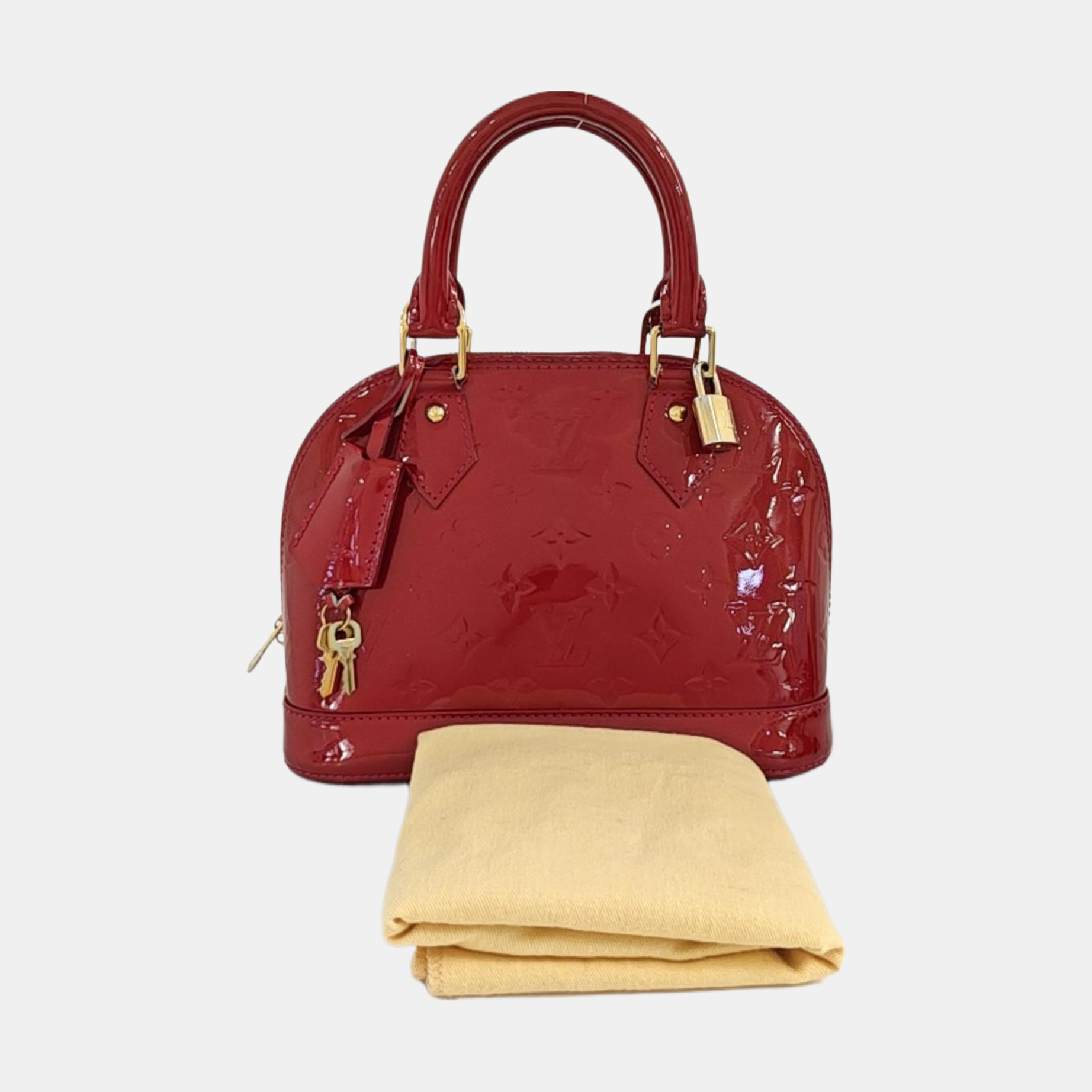 ALMA BB Monogram Patent Leather Red
