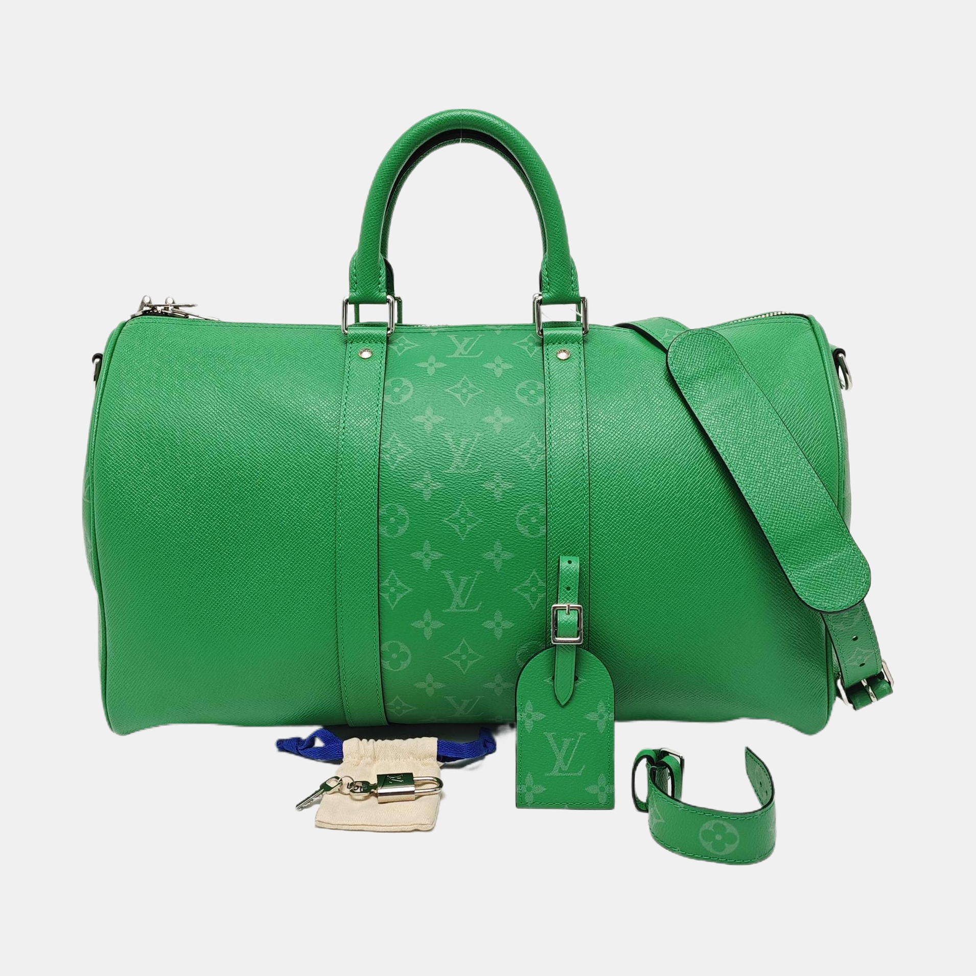 KEEPALL 45 Monogram Coated Canvas Green