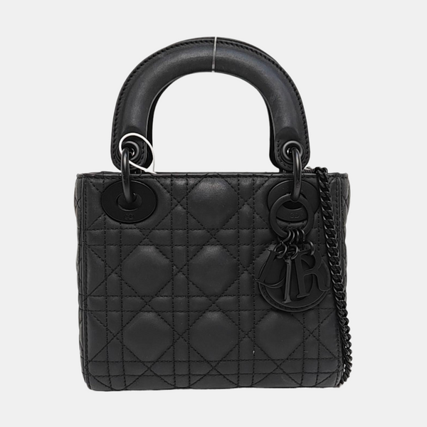 Lady Dior Mini Cannage Calfskin Black
