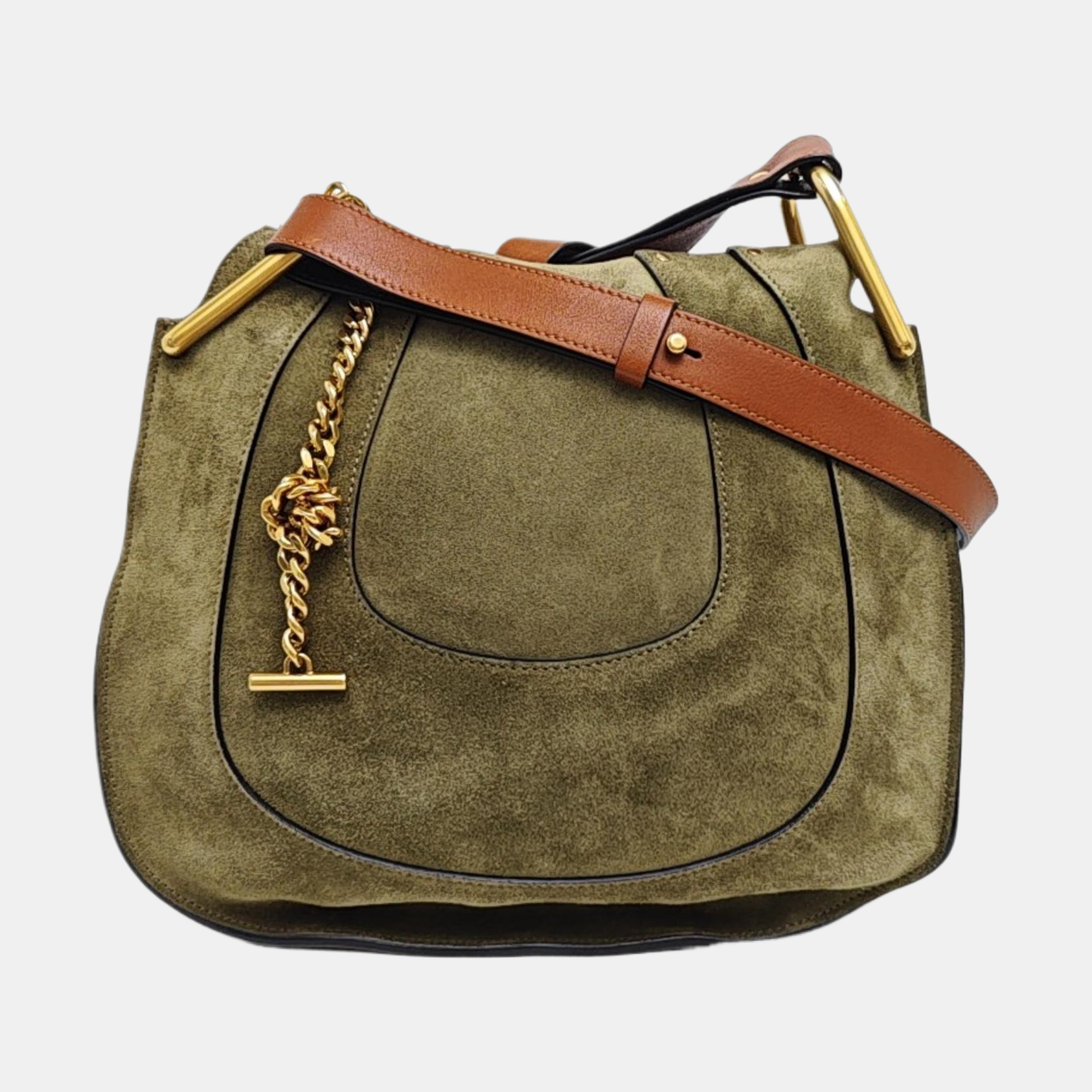 Quilted Suede Shoulder Bag Green