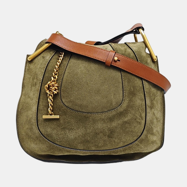 Quilted Suede Shoulder Bag Green