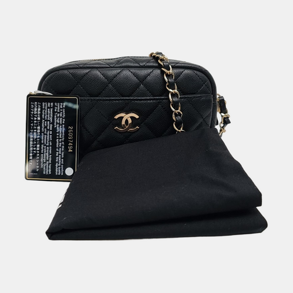 Quilted Grained Calfskin Black