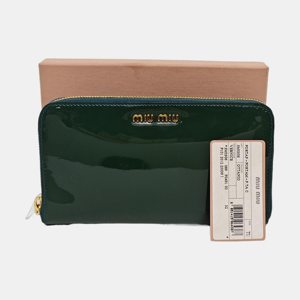 Patent Leather Wallet Green