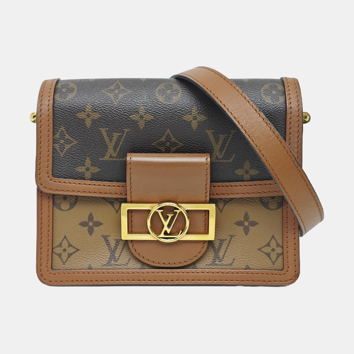 DAUPHINE Mini Monogram Coated Canvas Brown
